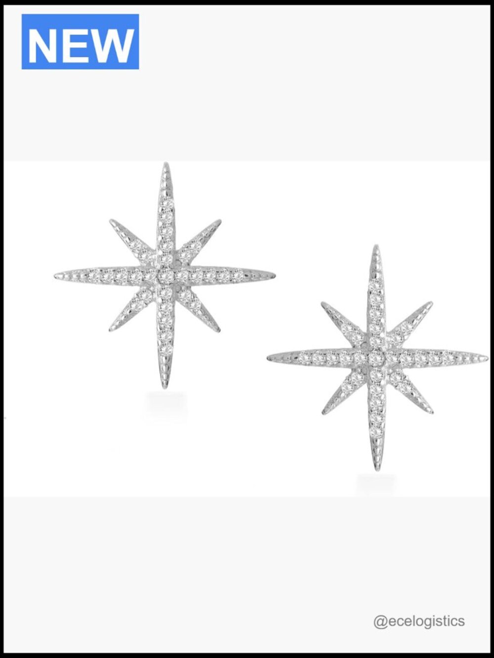 Single Drop Earring Silver Plated CZ Handcrafted Gift